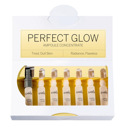 BABOR Perfect Glow Ampoule Serum Concentrates, Perfection Peptide P3 and Glow Pigments to Plump and Even Skin Tone, Brighten and Revitalize Dull and Dry Skin