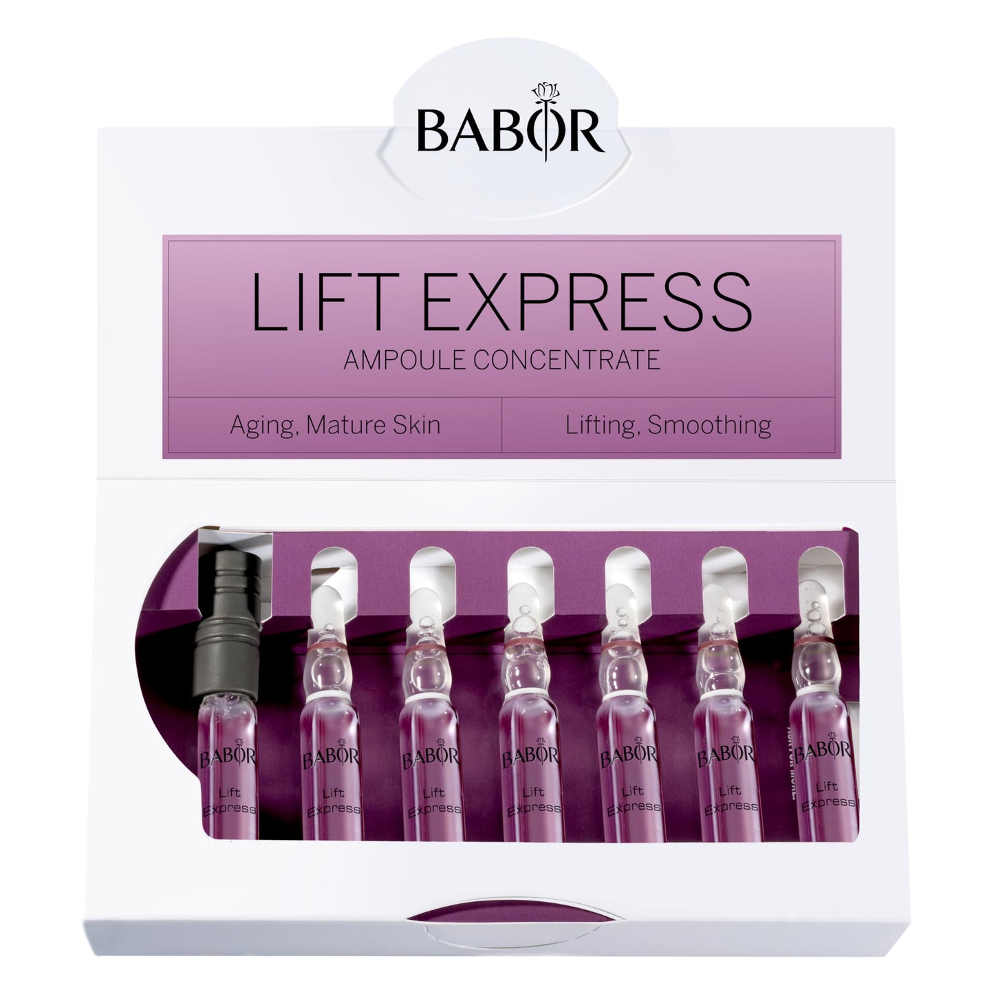 BABOR Lift Express Ampoule Concentrate, Instant Lifting Effect Fills Lines and Wrinkles Up To 6 Hours, Smoothing Skincare Capsule, Anti Aging Serum, Increase Firming & Elasticity, 7 Treatments