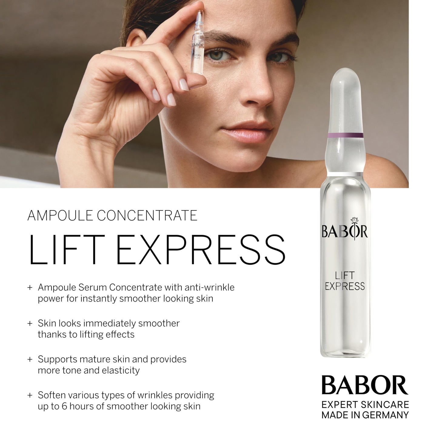 BABOR Lift Express Ampoule Concentrate, Instant Lifting Effect Fills Lines and Wrinkles Up To 6 Hours, Smoothing Skincare Capsule, Anti Aging Serum, Increase Firming & Elasticity, 7 Treatments