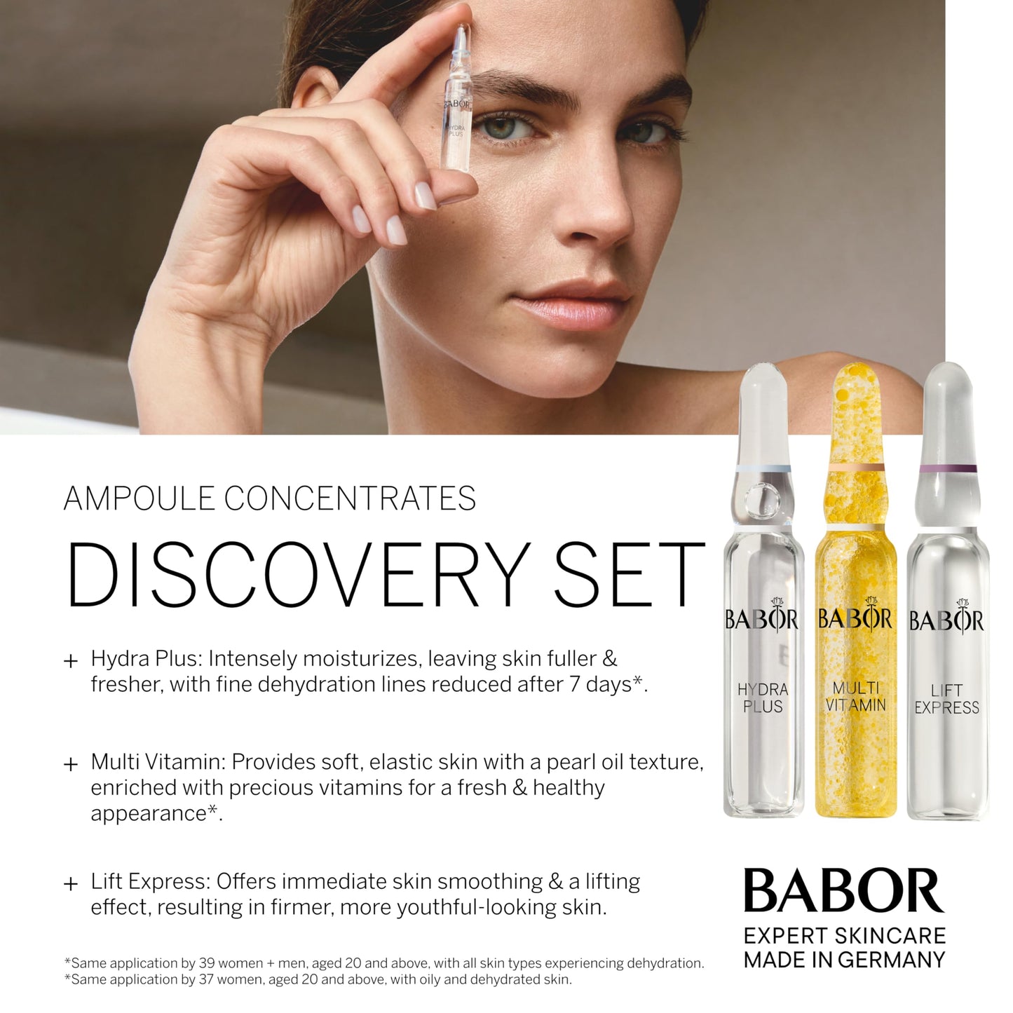 BABOR Hydra Plus Ampoule Concentrate, Moisturizing Skincare Capsule, Hyaluronic Acid Serum, Deeply Nourish to Plump and Smooth Skin, Anti Aging Serum 7 Day Treatment